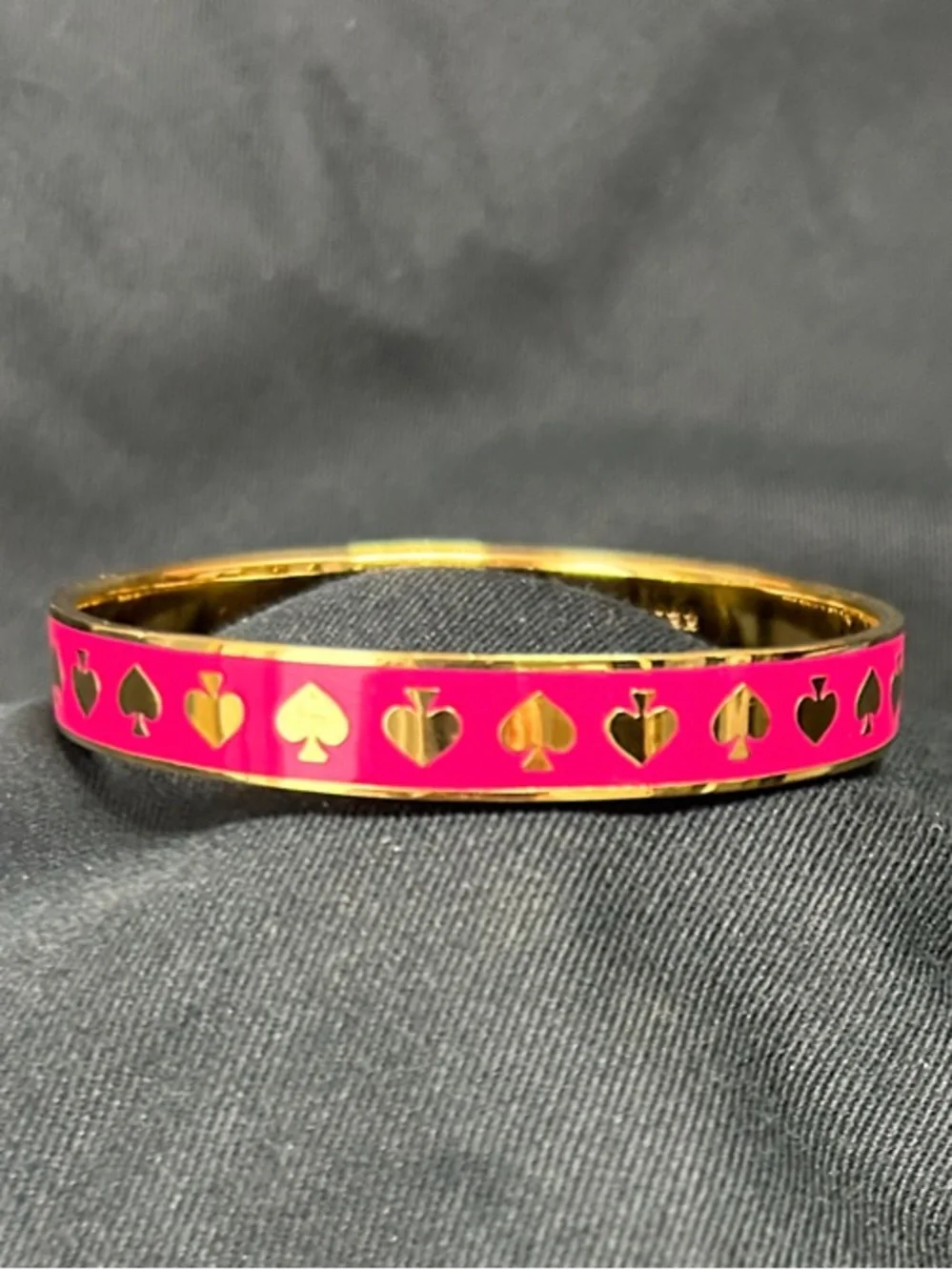kate spade Hot Pink Enamel Bangle Bracelet with Gold Accents - Picture 1 of 3